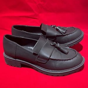 Black Tasseled Platform Loafers